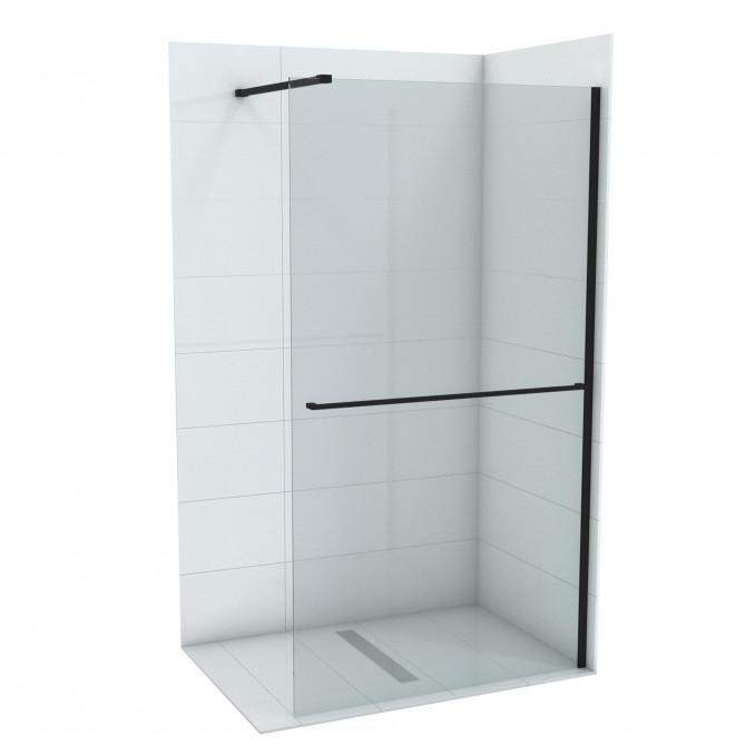 Walk-in COPEN MONTE PLUS 900x2000 crni mat ram 8mm staklo i držač peškira