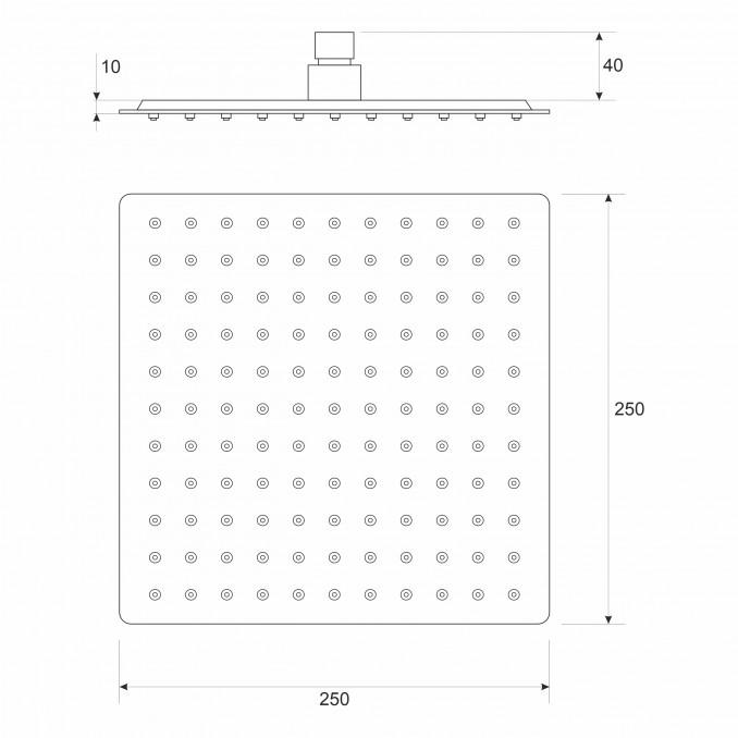 Ruža tuša COPEN 250x250mm hrom S/S 304 2