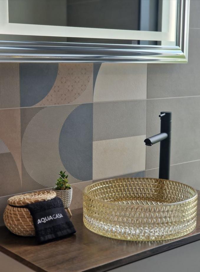 Stakleni lavabo COPEN nadgradni fi400x125mm zlatni 3