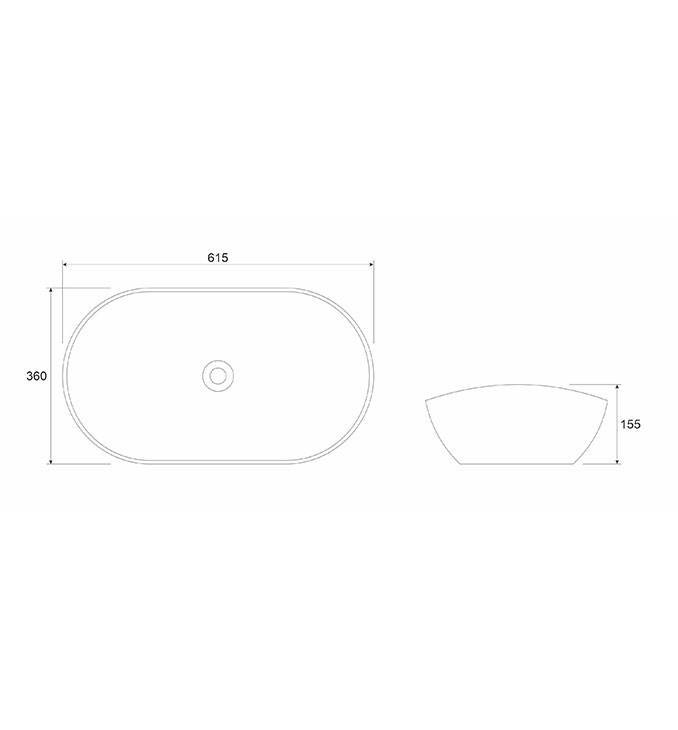Lavabo COPEN nadgradni 615x360x155 zlatno beli 4