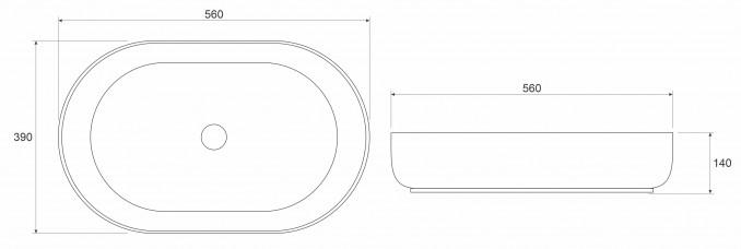 Lavabo COPEN nadgradni 560x390x140 2