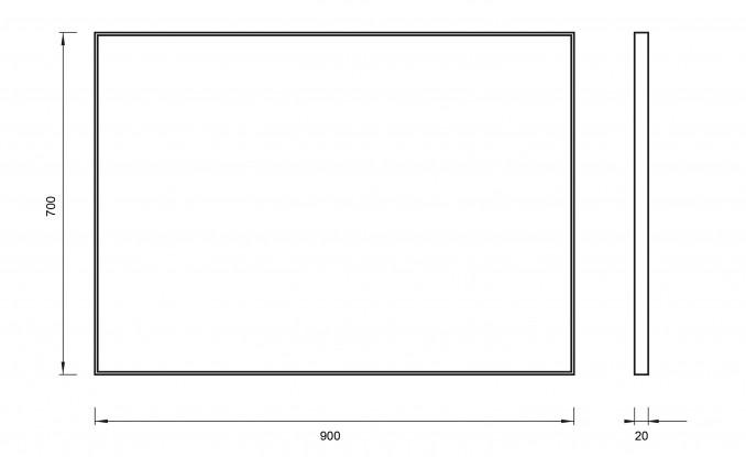 Ogledalo COPEN 900x700 silver ram 3