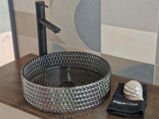 Stakleni lavabo COPEN nadgradni fi400x125mm crni 3