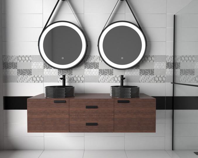 Stakleni lavabo COPEN nadgradni fi400x125mm crni 4