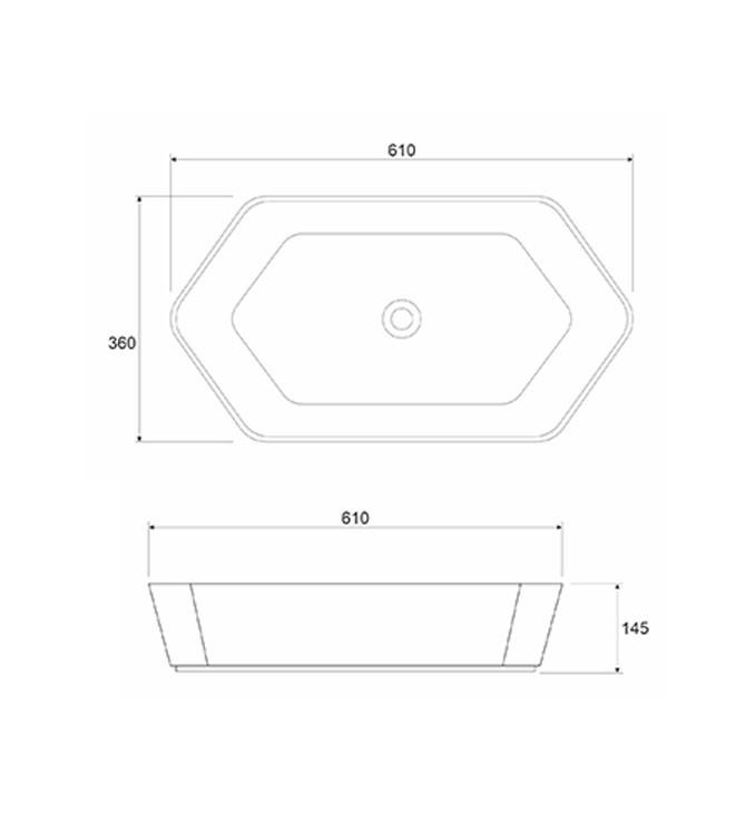 Lavabo COPEN nadgradni 610x360x145 matt white 4