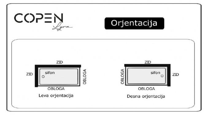 Kada COPEN LYRA 120x70 komplet sa oplatom DESNA 3