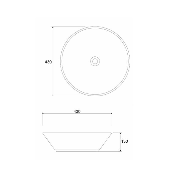 Lavabo COPEN nadgradni 430x430x130 matt white 4