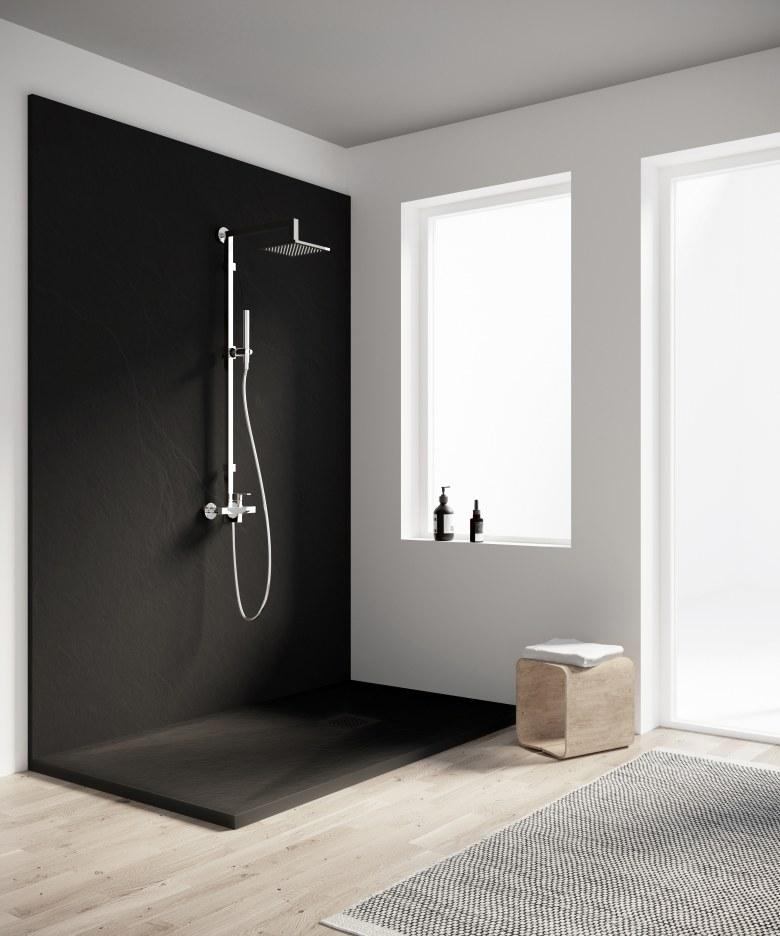 Tuš kadica COPEN SLATE BLACK 1000x900x25 sa S/S black rešetkom 6