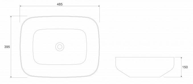 Lavabo COPEN nadgradni 485x395x150 2