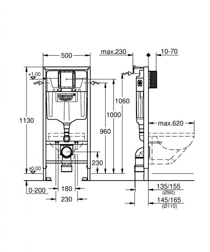 Ugradni vodokotlić GROHE RAPID SL 2 u 1 2