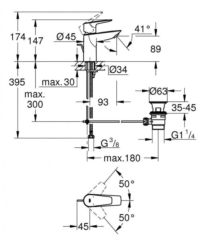 Baterija za lavabo GROHE BAUEDGE S 2