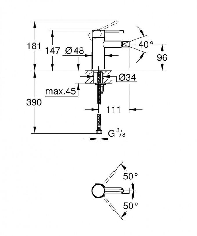 Baterija za bide GROHE ESSENCE phantom black 2