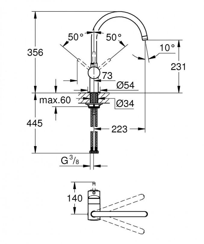 Baterija za sudoperu GROHE MINTA 2