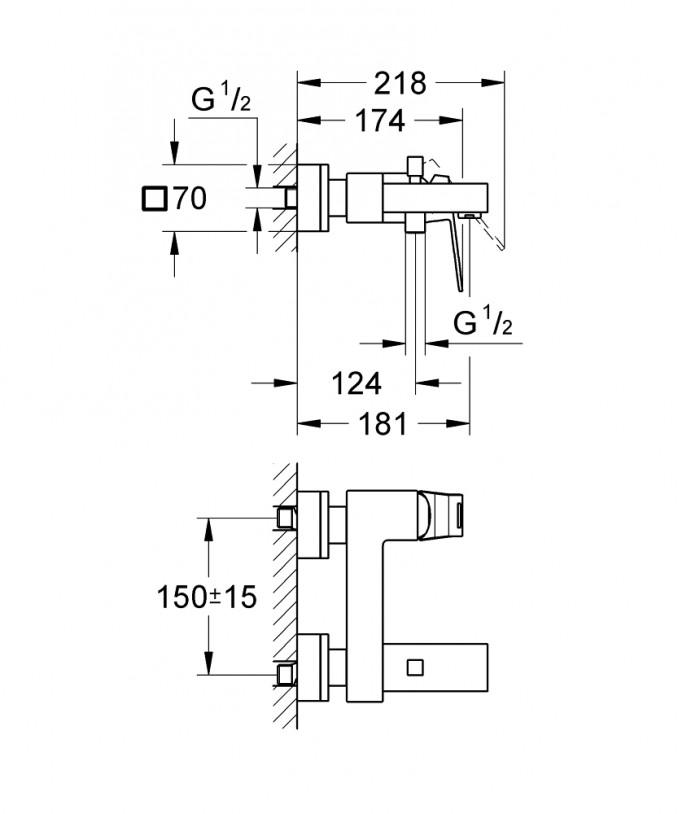 Baterija za kadu GROHE EUROCUBE 2