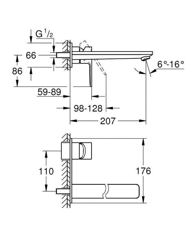 Maska ugradne baterije za lavabo GROHE LINEARE L 2