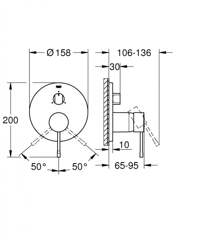 Maska ugradne baterije GROHE ESSENCE 3F 2