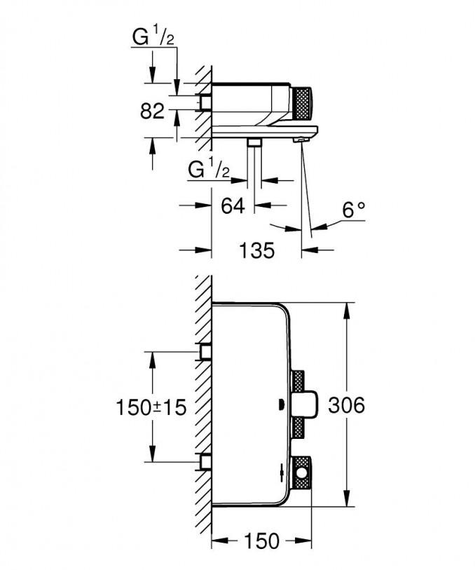 Termostatska baterija za kadu GROHE GROTHERM SMARTCONTROL 2