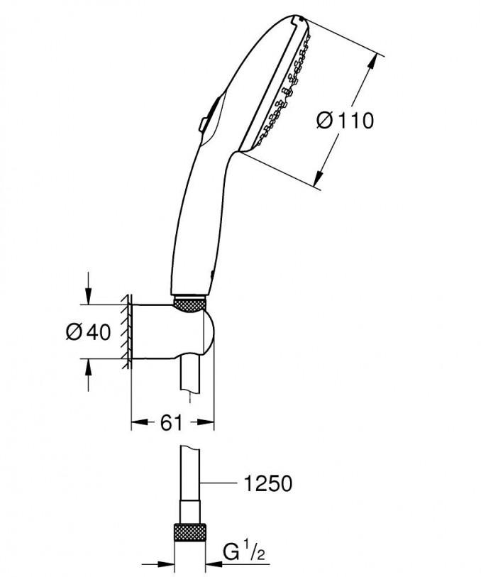 Tuš set sa držačem GROHE TEMPESTA 110 2F 2
