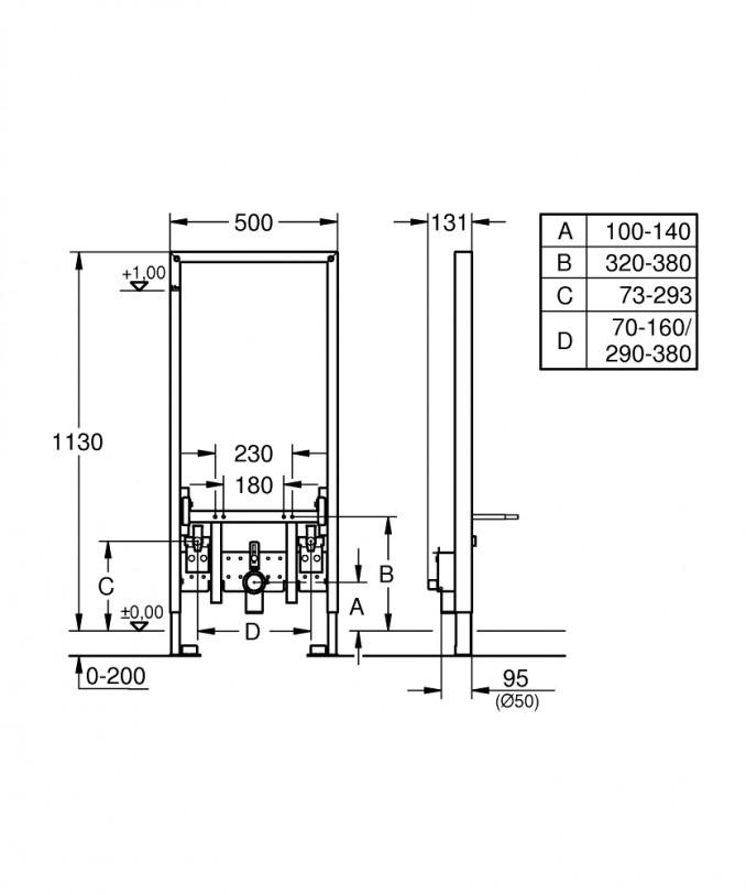 Ugradna konzola za bide GROHE RAPID SL 2