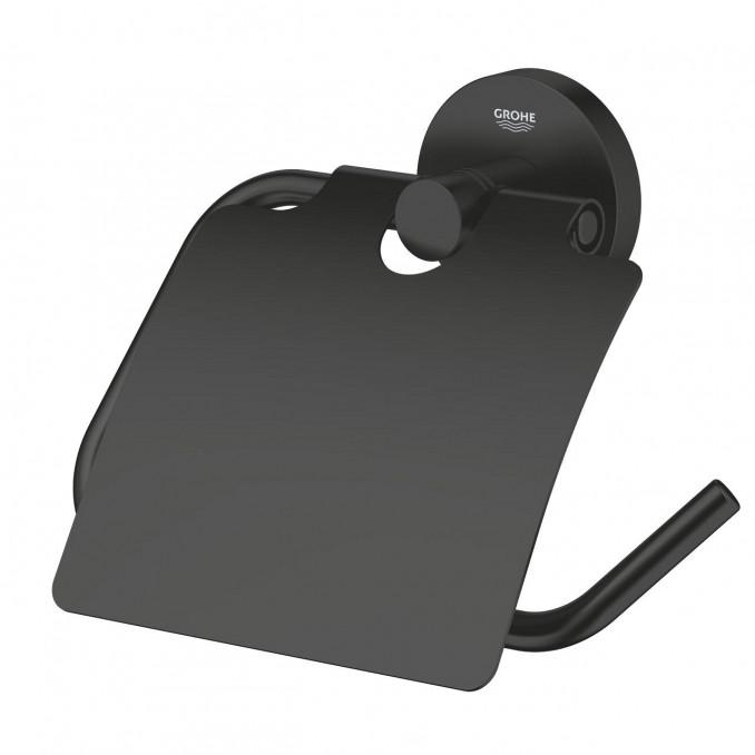 Držač toalet papira GROHE ESSENTIALS sa poklopcem matte black 3