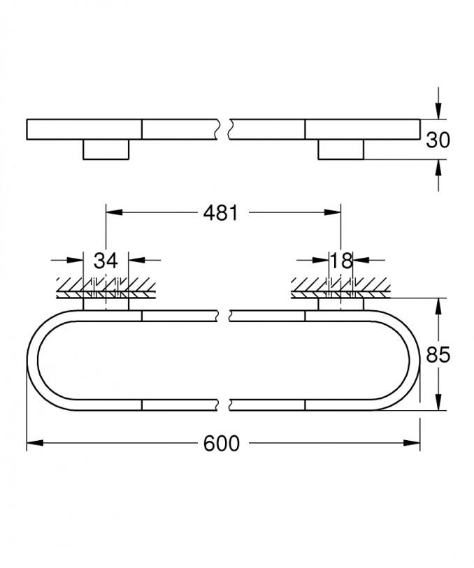 Držač peškira GROHE SELECTION 600mm 2