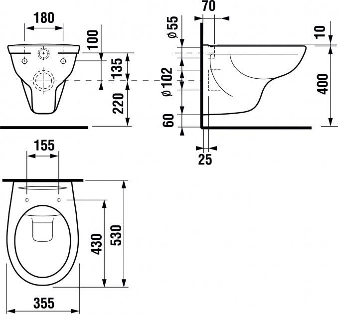 Ugradni kotlić GROHE SL 3u1 sa JIKA PRO šoljom i VISAM KLASIK wc daskom 5