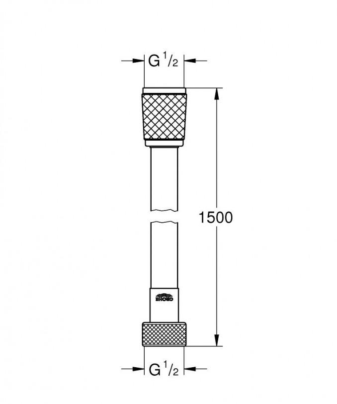 Tuš crevo GROHE ROTAFLEX 1500mm chrome 2