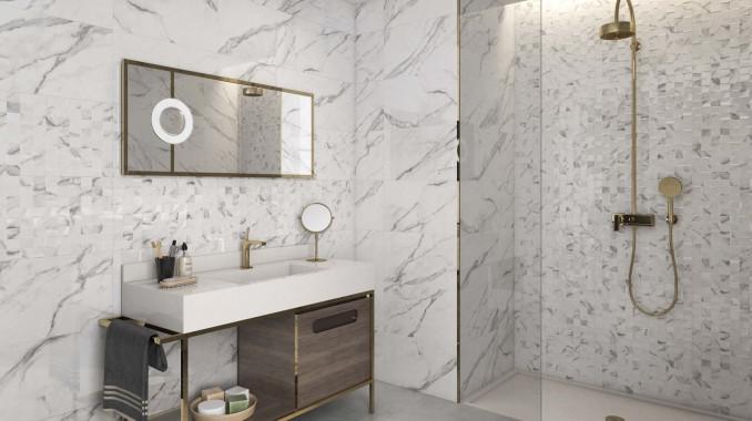 RIMINI relieve blanco brillo 33,3x55 2