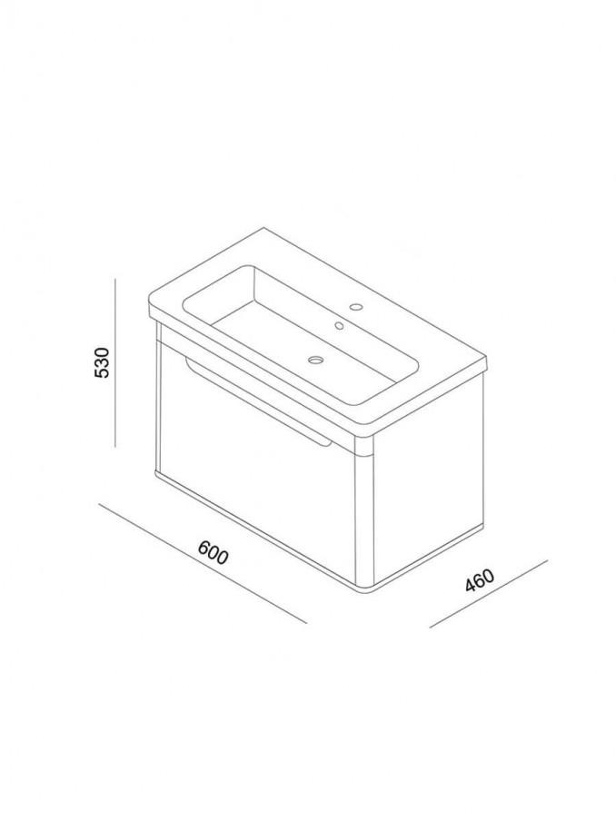 Ormarić LINEART WING 600 white sa lavaboom 3