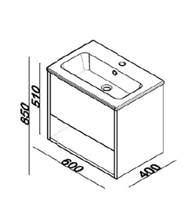 Ormarić LINEART NOVA 600 white sa lavaboom 2