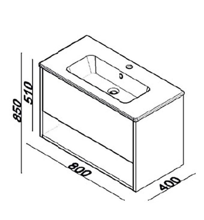 Ormarić LINEART NOVA 800 cadiz sa lavaboom 2