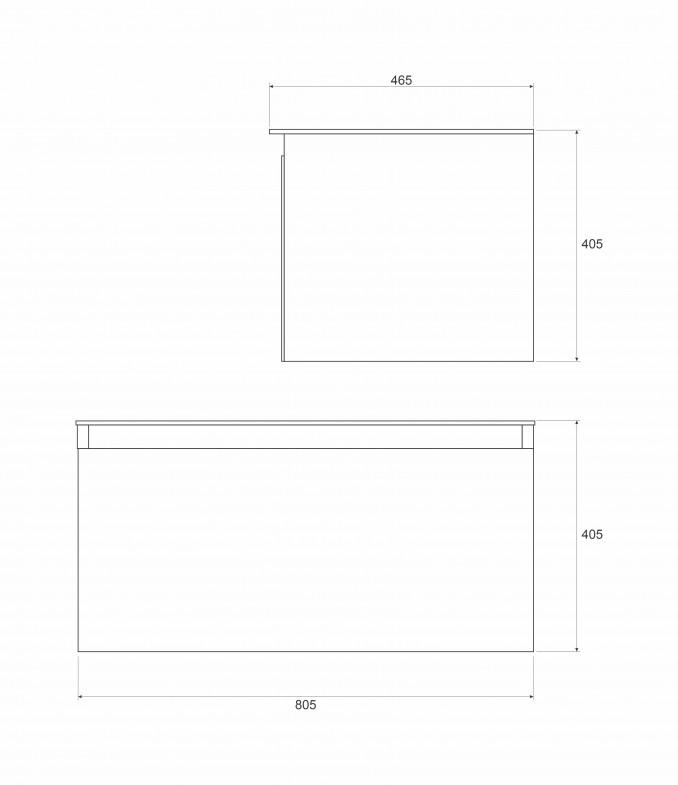 Ormarić LINEART TISA 800 white sa belom nadgradnom pločom 2