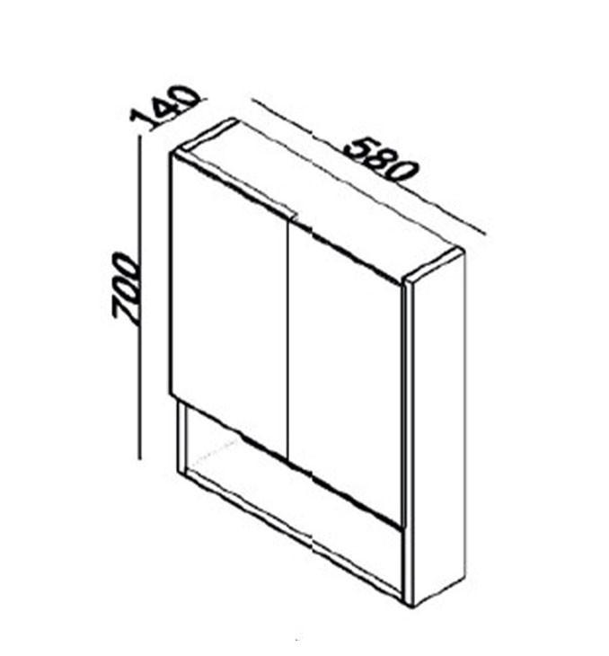 Ogledalo LINEART NOVA 600 white 2