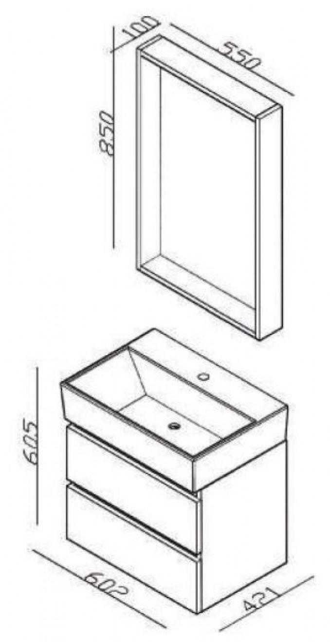 Ogledalo LINEART PLAZA 600 oak 3