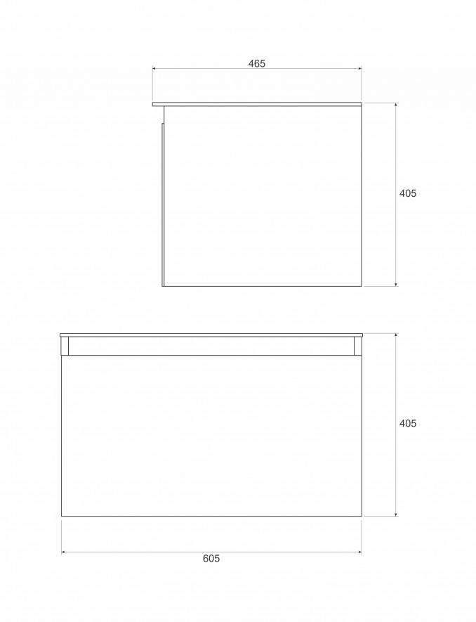 Ormarić LINEART TISA 600 white sa belom nadgradnom pločom 2