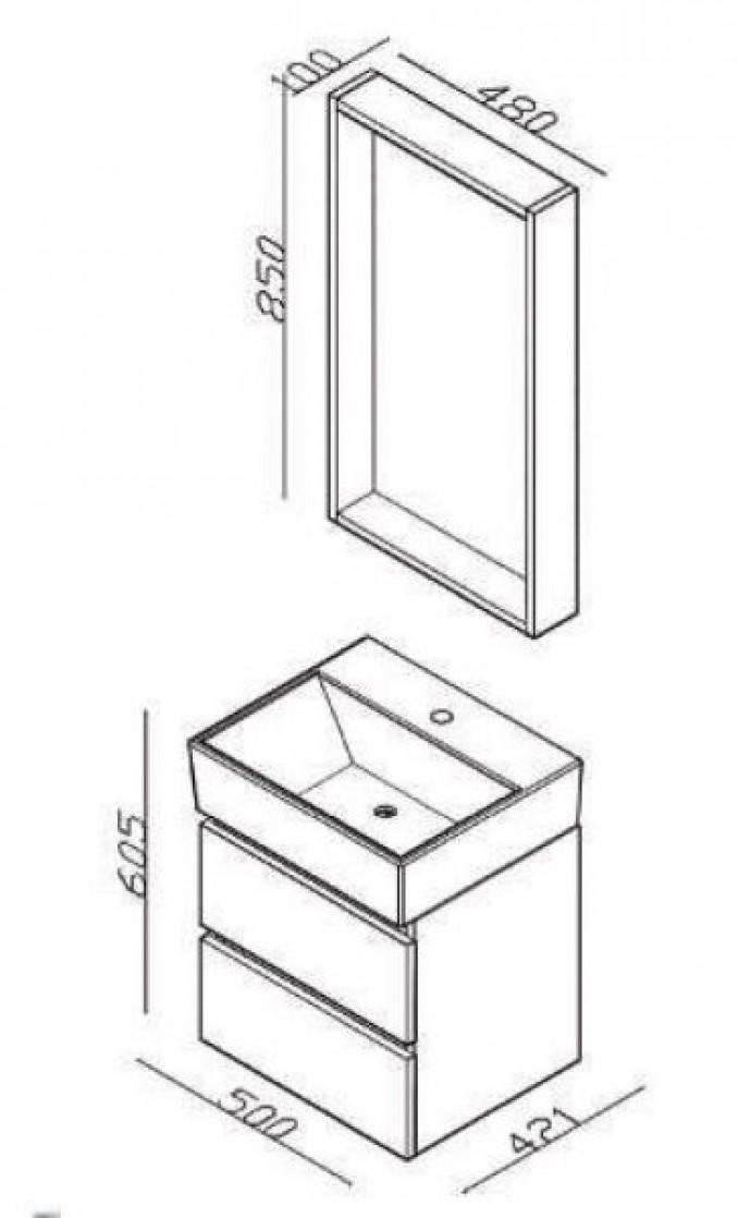 Ogledalo LINEART PLAZA 500 oak 3