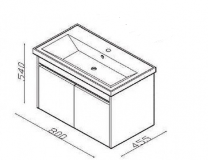 Ormarić LINEART ENJOY 80 atlantis sa lavaboom dvoja vrata 2