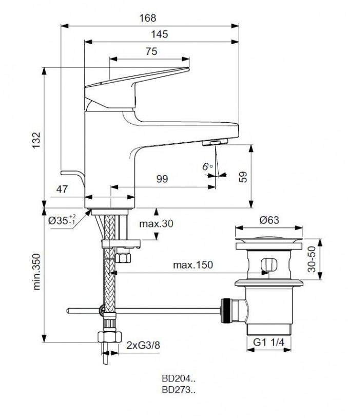 Baterija za lavabo IDEAL STANDARD CERAPLAN H60 2