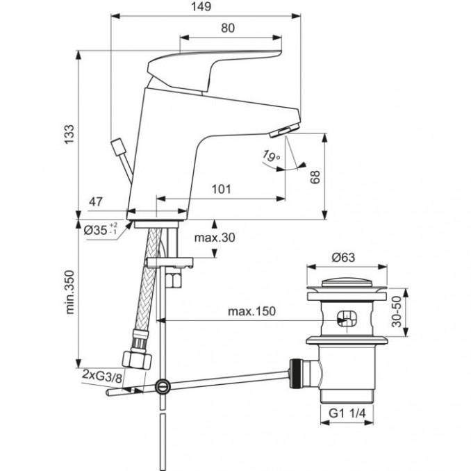 Baterija za lavabo IDEAL STANDARD CERAFLEX 2