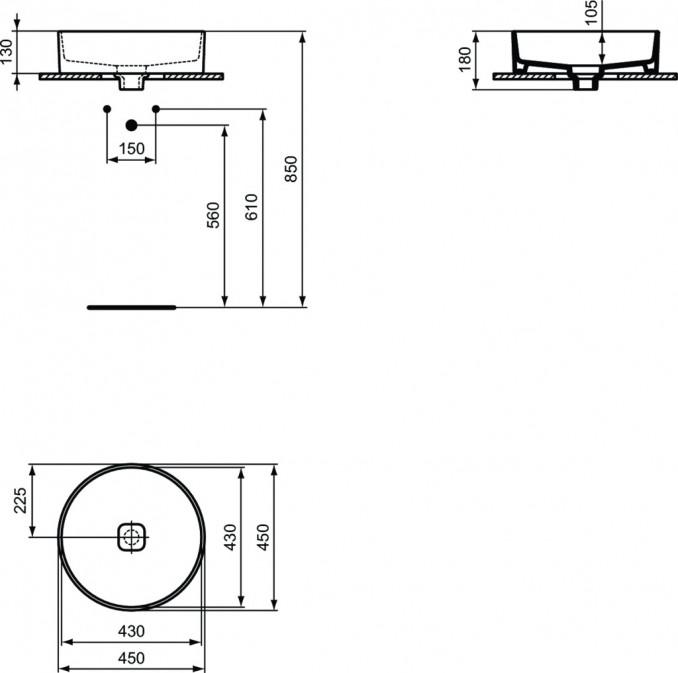 Lavabo nadgradni IDEAL STANDARD STRADA II fi 45 2
