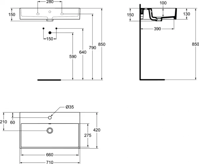 Lavabo IDEAL STANDARD STRADA 70x42 2