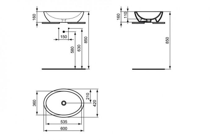 Lavabo IDEAL STANDARD STRADA 60x42 zdelasti 2