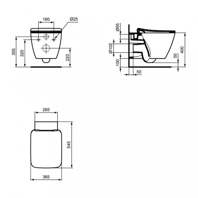 Konzolna šolja IDEAL STANDARD STRADA II aquablade sa softclose daskom 2