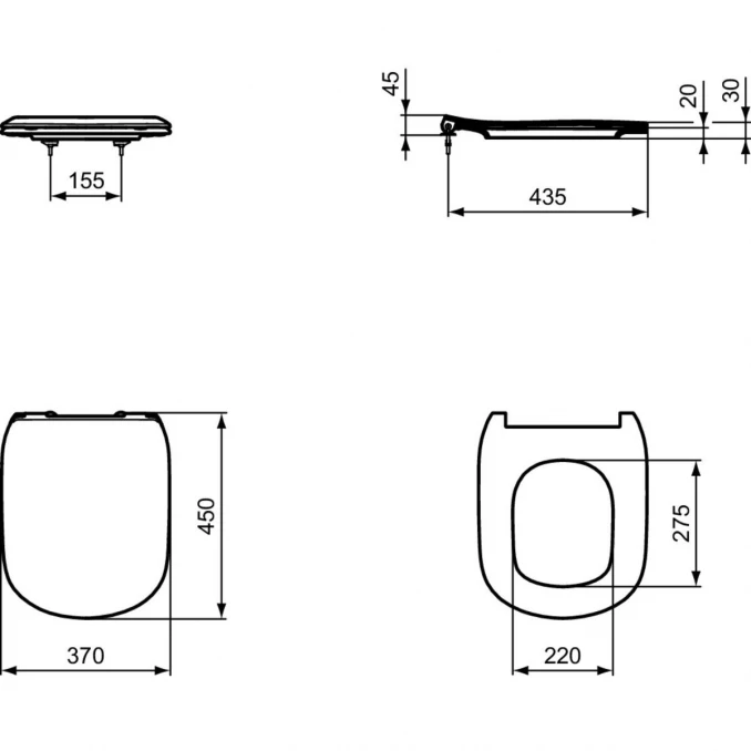 WC daska IDEAL STANDARD TESI soft close crna mat 3