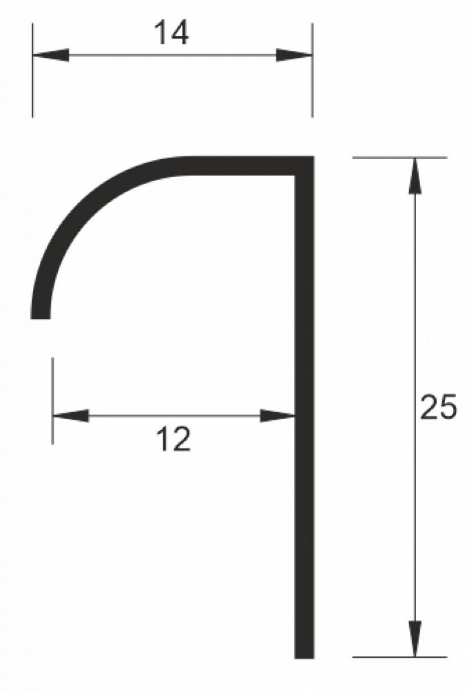 Al-lajsne spoljna obla 12mm, silver mat, 2,7m 2