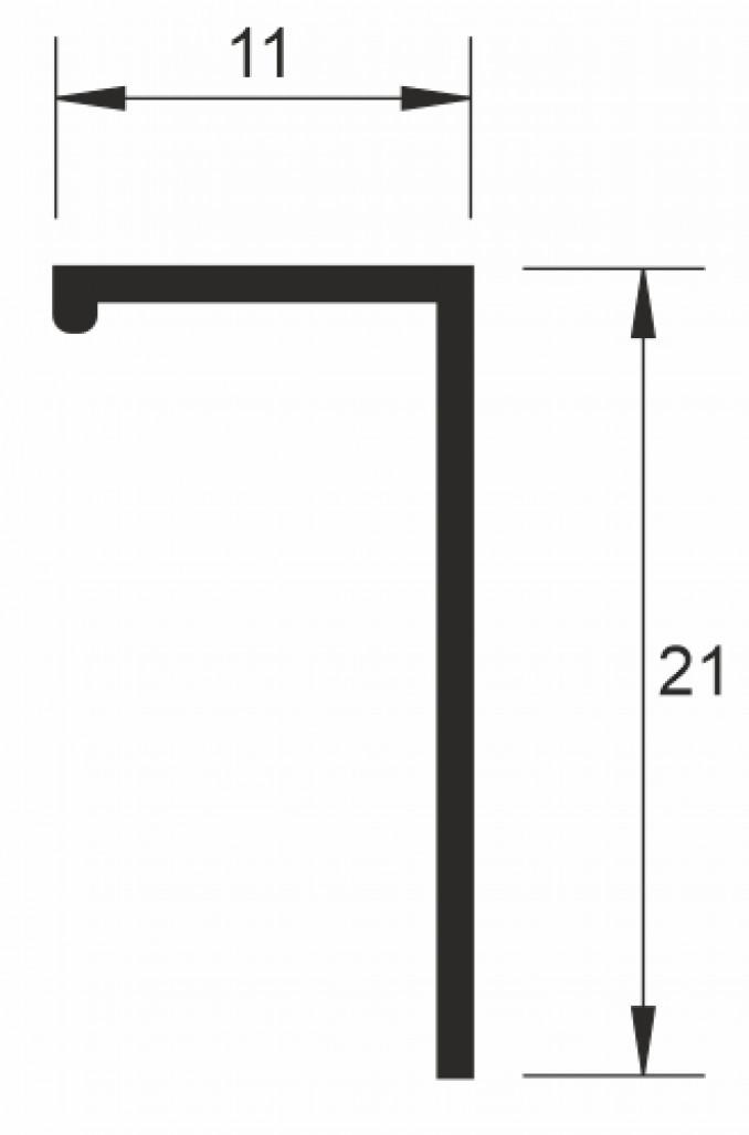 Al-lajsne L ravna 8mm, silver mat 2,7m 3