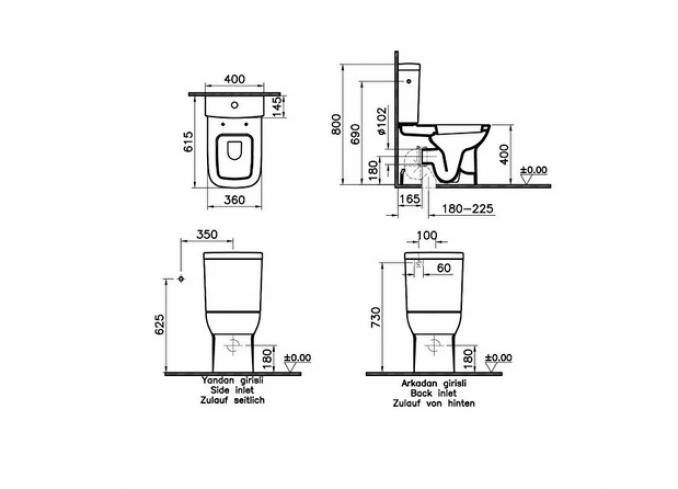 Monoblok VITRA S20 sa duroplast soft close WC daskom vario BTW 2