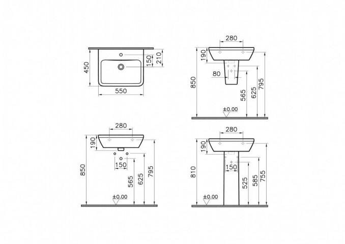 Lavabo VITRA INTEGRA 55x45cm 2