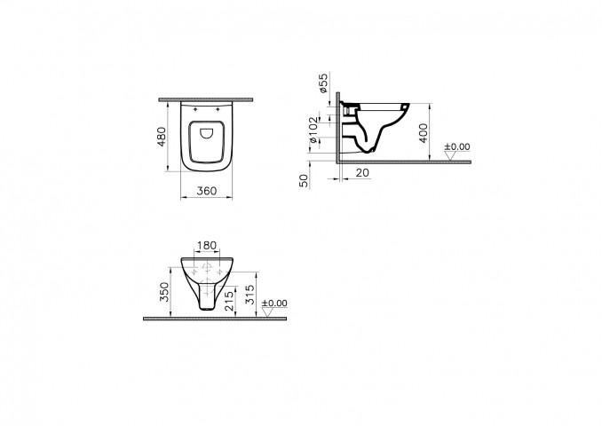 Konzolna šolja VITRA S20 48cm compact 2