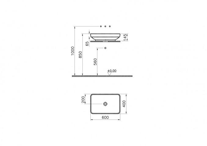 Lavabo VITRA WATER JEWELS 60x40cm beli 2